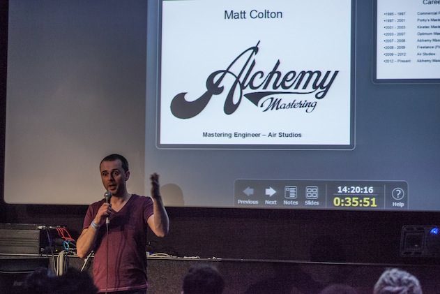 Matt Colton in the first of two sessions devoted to the black art of mastering