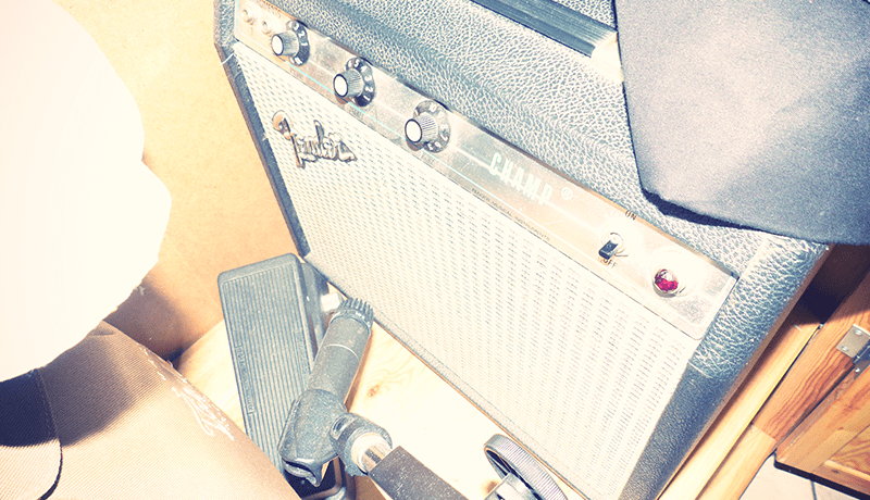 Fender Champ Guitar Amp & Shure SM57 Mic