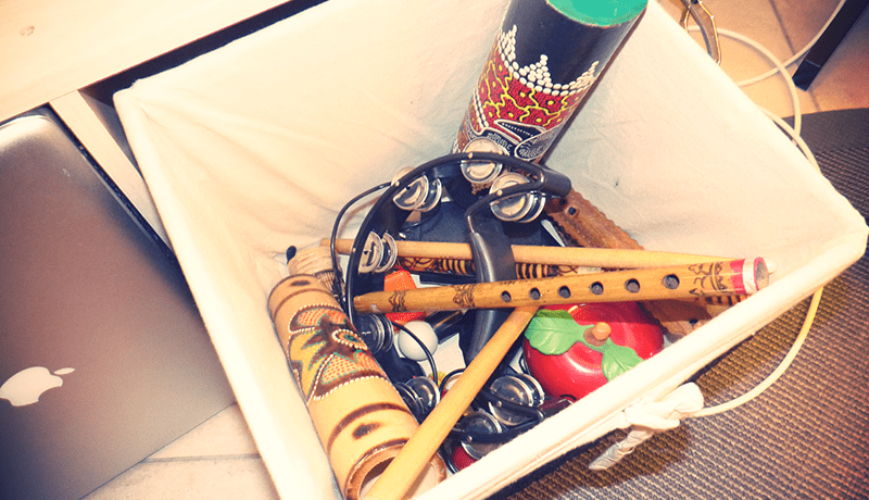 Box Of Percussion, Wind Instruments & Toys