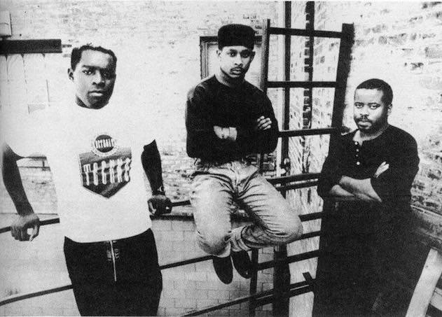 Saunderson circa 1988, with Derrick May and Juan Atkins