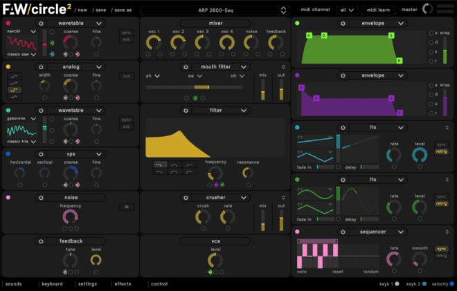 Future Audio Workshop Circle², New Synth Plugins