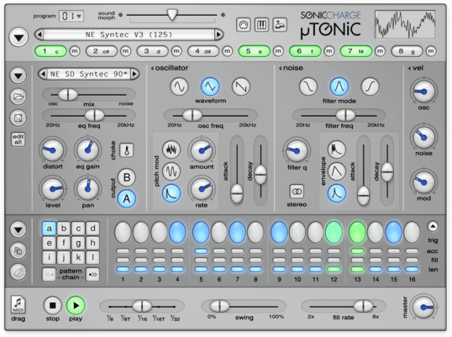 Sonic Charge µTONIC, drum synth plugins