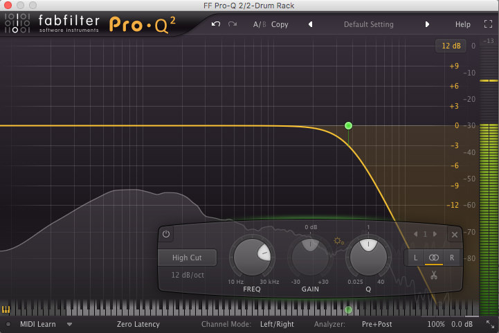 fabfilter pro-q2 lowpass equaliser filter