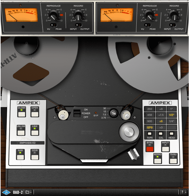 uad-2, ampex, tape emulation