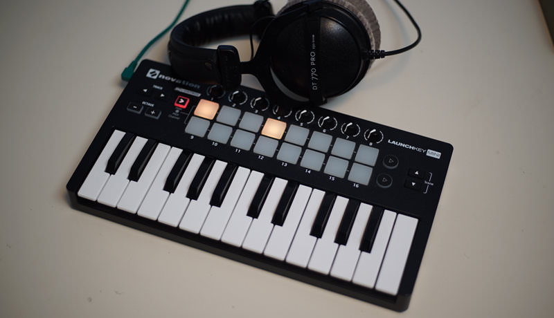 Novation Launchkey mini and Beyerdynamic DT 770 PRO headphones