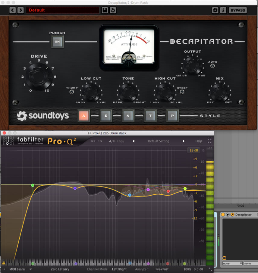 soundtoys decapitator and fabfilter pro-q2