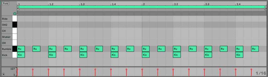 Techno Bunker Rumble Kick Pattern