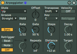 Arpeggiator Up Settings
Preben Goes to Acapulco Chords