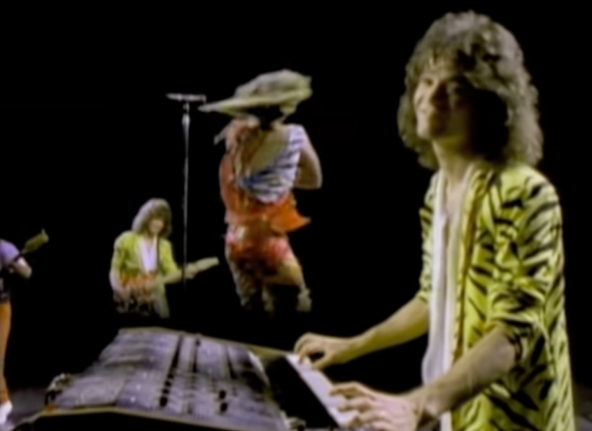 Eddie Van Halen on keyboard playing "Jump." 