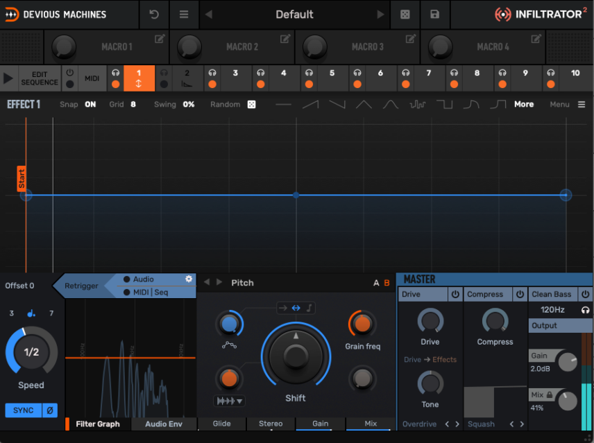 micro shift with infiltrator 2 similar to soundtoys
