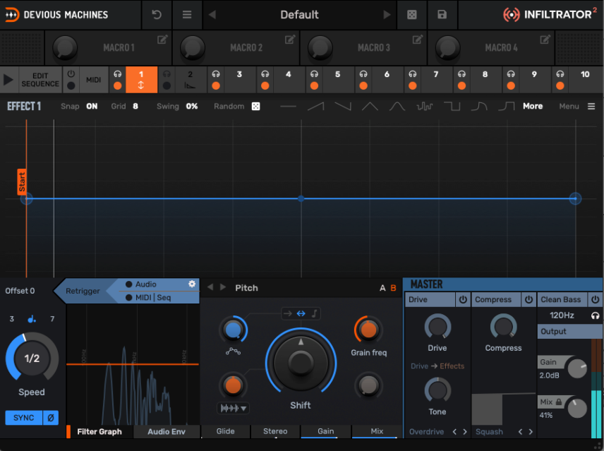 micro shift with infiltrator 2 similar to soundtoys 