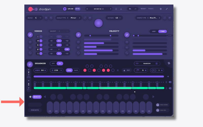 applying bend with chordjam 1.5