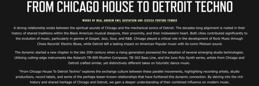 From Chicago House To Detroit Techno