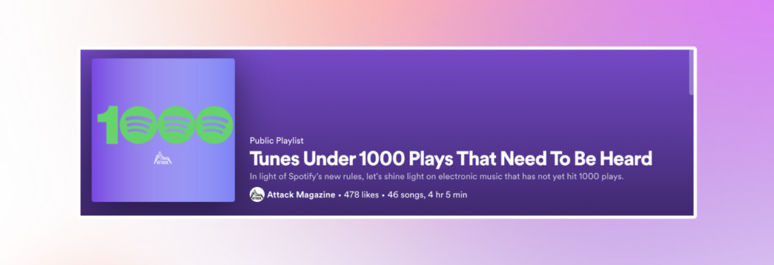 Tunes under 1000 plays that need to be heard attack mag